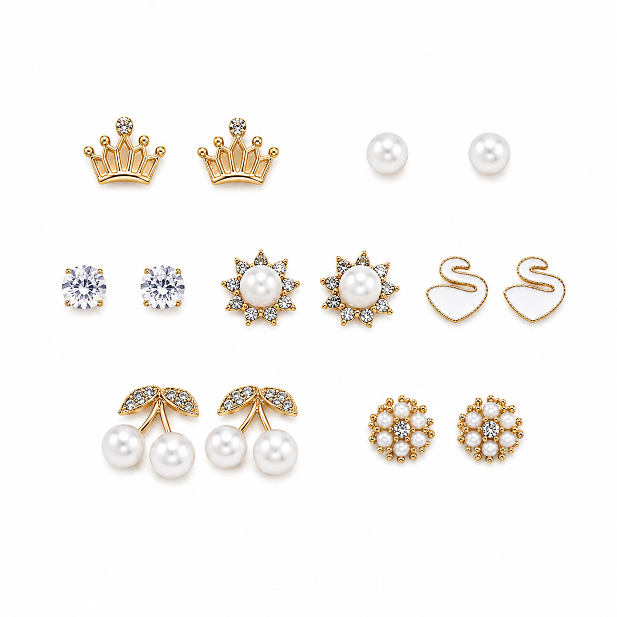 Regal Charm Multi-Pair Earring Set