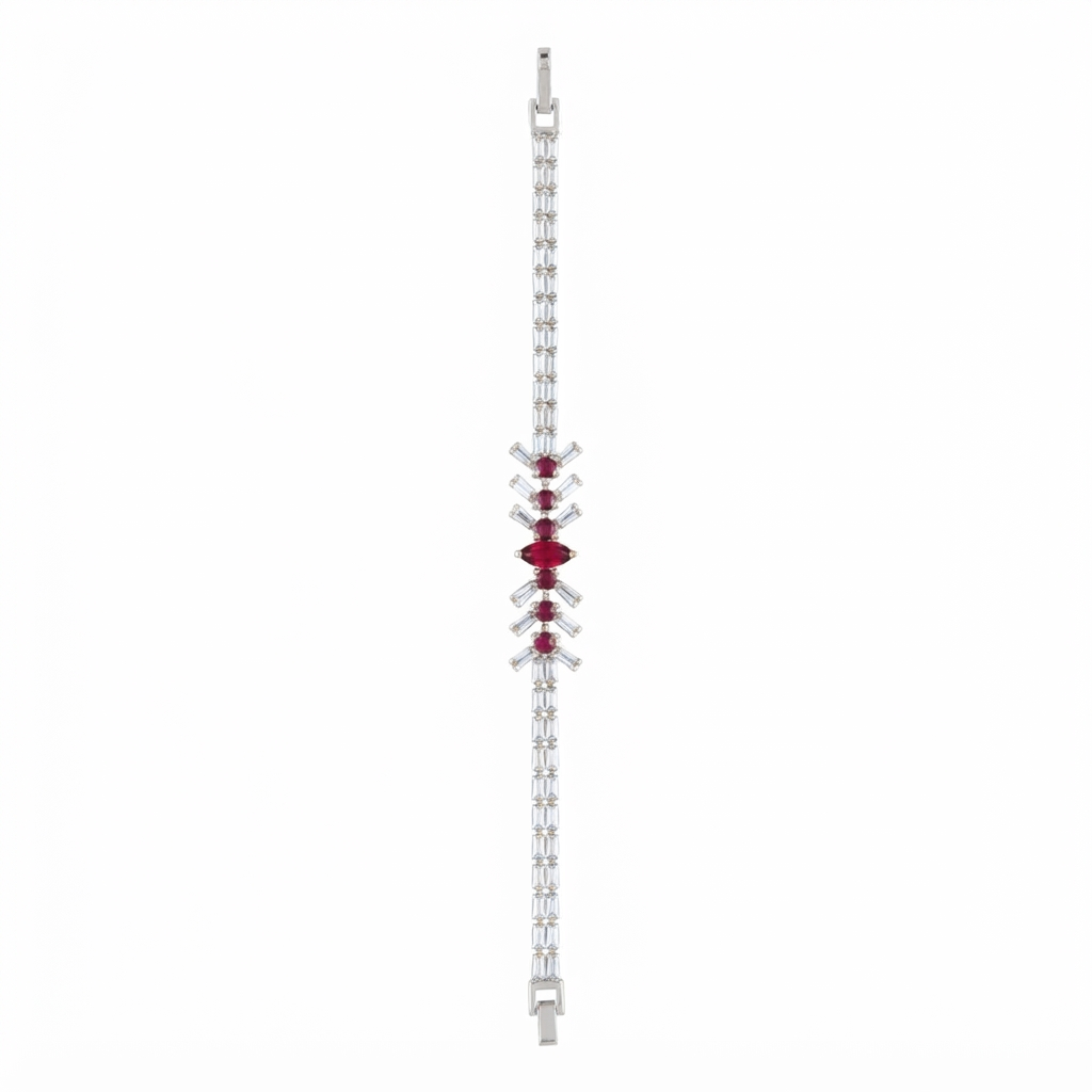 Ruby and Crystal Statement Tennis Bracelet
