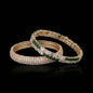 Dark Green and Pavé Crystal Bangle 6 Piece Set
