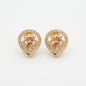 Elegant Pear-Cut Champagne Halo Stud Earrings
