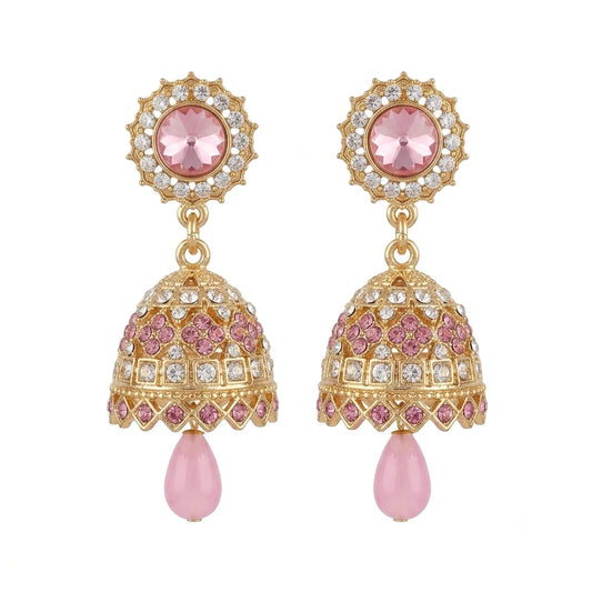 Elegant Pink & Gold Jhumka