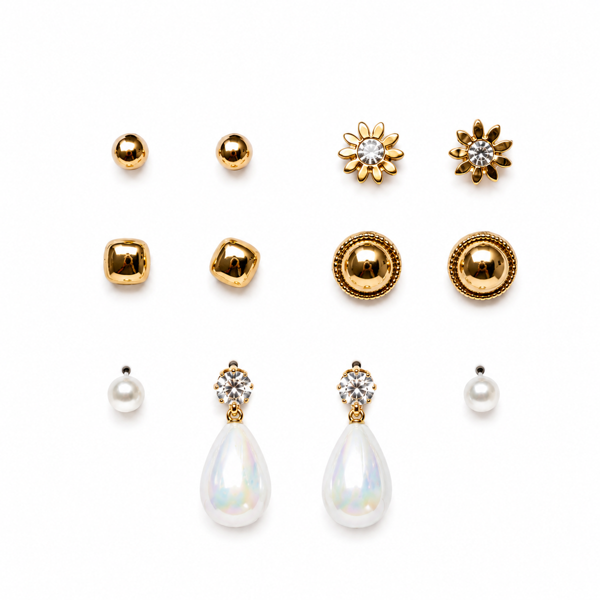 Golden Elegance Multi-Pair Earring Set