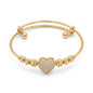 Golden Pavé Heart Expandable Bangle