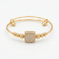 Golden Pavé Square Expandable Bangle