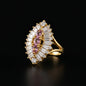 Golden Pink and Baguette Cocktail Ring