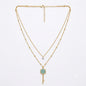 Layered Turquoise Floral Charm Necklace