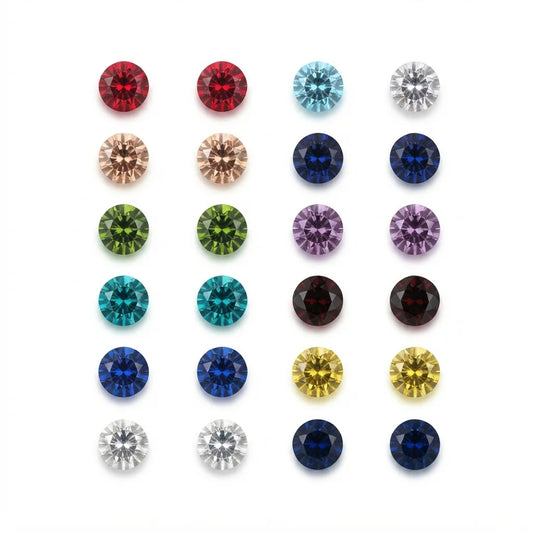 Multi-Color Round Cut Crystal Stone Collection