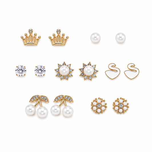 Regal Charm Multi-Pair Earring Set