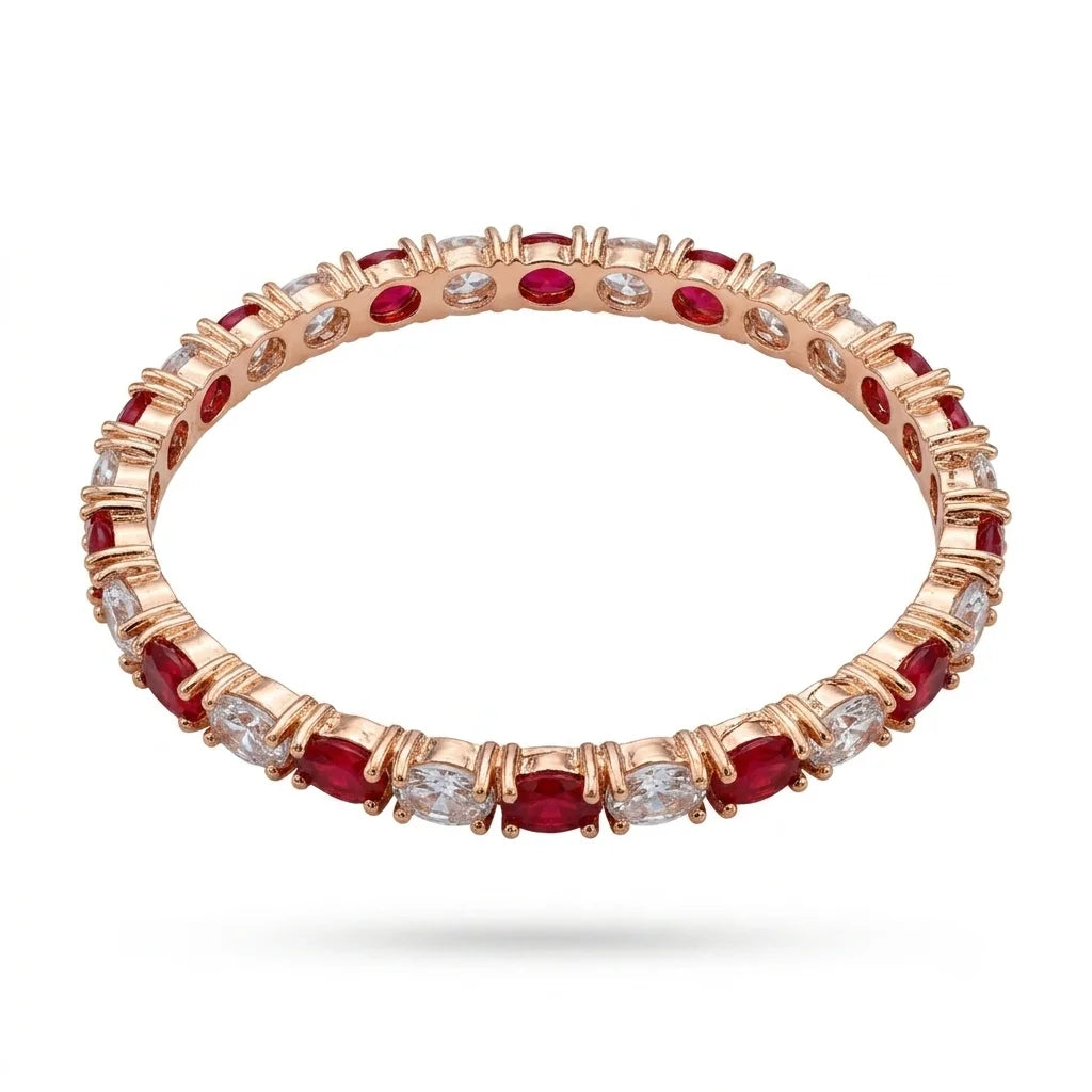 Ruby and Crystal Eternity Bangle