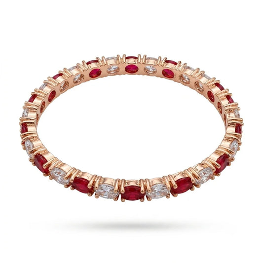 Ruby and Crystal Eternity Bangle
