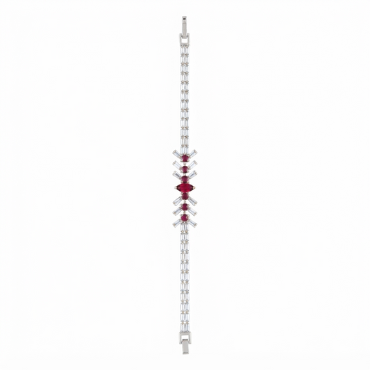 Ruby and Crystal Statement Tennis Bracelet
