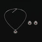 Silver Ruby Floral Star 2-Piece Jewelry Set