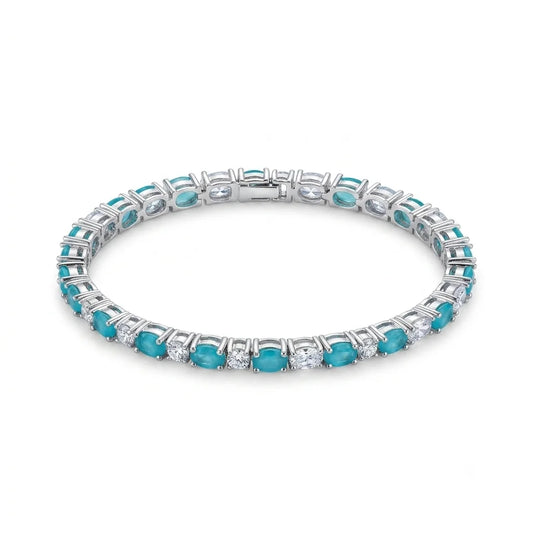 Turquoise and Crystal Tennis Bracelet