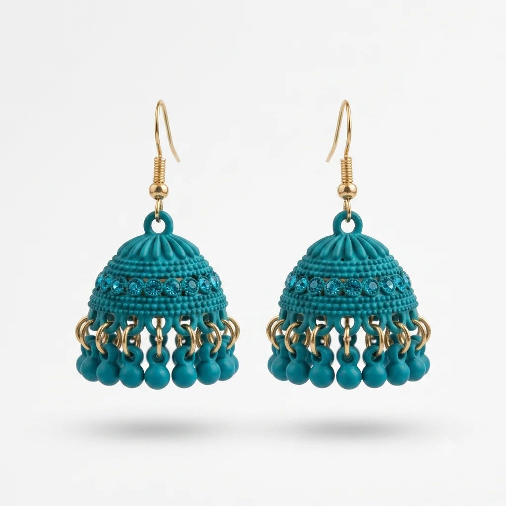Vibrant Teal Jhumka