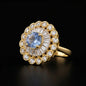 Golden Baguette Sunburst Cocktail Ring