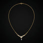 Golden Floral and Tear-Drop Crystal Necklace