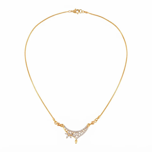 Golden Pavé Filigree Floral Necklace