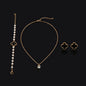 Golden Pearl and Clover Jewelry Set