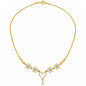 Golden Floral and Heart Crystal Necklace