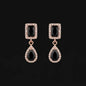 Rose Gold Black and Crystal Halo Earrings