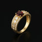 Golden Ruby and Baguette Statement Ring