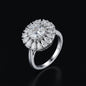 Silver Pear Floral Ring
