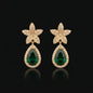 Golden Emerald Starflower Earrings