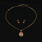 Golden Peach Teardrop Halo 2-Piece Jewelry Set