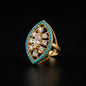 Turquoise and Crystal Ring